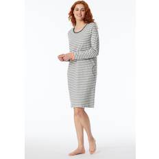 Schiesser Natkjoler Schiesser Casual Essentials Long Sleeve Sleepshirt - Lt Blue Stripe