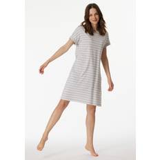 Camisones Schiesser Camiseta de Noche Essentials - Gris Moteado/Blanco