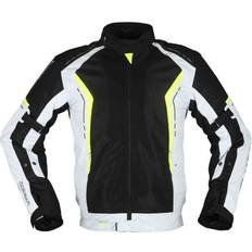 Yellow Motorcycle Jackets Modeka Khao Air, Textiljacke wasserdicht Schwarz/Hellgrau/Neon-Gelb