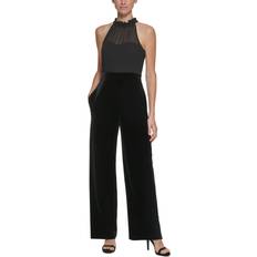 Vince Camuto Vince Camuto Chiffon & Velvet Halter Twofer Jumpsuit