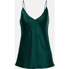 Max Mara Toppe Max Mara Metello silk satin tank top green