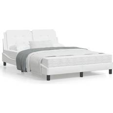 140 cm Cabeceros vidaXL Estructura De Cama Cuero Sintético Blanco 140x200 cm Cabecero 140cm