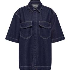 Only Onlsophie Oversize S/S Shirt - Dark Blue Denim Rinse