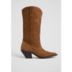 Stradivarius Leather cowboy boots BROWN