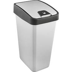 Premium Waste Bin With Flip Lid 45 Litre Magne Silver