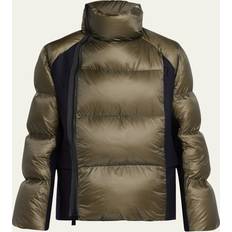 Sacai Wool-trimmed puffer jacket green