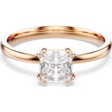 Swarovski Rose Gold Rings Swarovski Attract ring, Square cut, White, Rose gold-tone plated