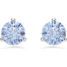 Swarovski Blue Earrings Swarovski Solitaire stud earrings, Round cut, Light blue, Rhodium plated Blue