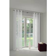 Curtains & Accessories August Grove Paulding Eyelet Semi Sheer Curtain - White (600 W x 120 D cm)