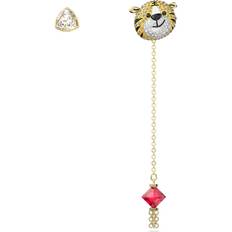 Swarovski Red Earrings Swarovski Zodiac Tiger Drop Earrings Asymmetrical Design - Yellow