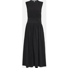 Cotton midi dress black