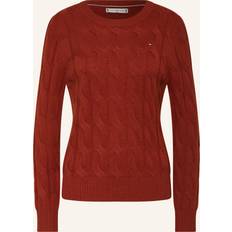 Tommy Hilfiger Cable Knit Wool Jumper, Dark Magma