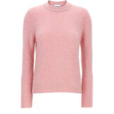 Ganni Woman Jumpers Ganni Ganni-Logo Embroidery Sweater Maglioni Rosa-Donna Pink