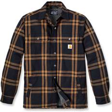 Carhartt Giubbotti Carhartt Relaxed Fit Flannel Sherpa Lined Camicia - Nero-Marrone