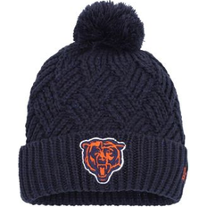 Beanies New Era Girls Youth Navy Chicago Bears Brisk Cuffed Knit Hat with Pom