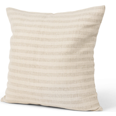 Linen Cushion Covers Mercana Jace Stripe Linen-Cotton Square Pillow 22.0 H x 22.0 W x 0.2 D Cushion Cover White, Beige