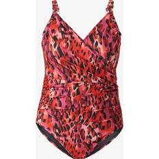 Zizzi Baddräkter Zizzi Baddräkt sMikka Wrap Swimsuit Aop - Röd