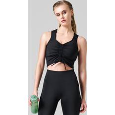 Cropped Toppe Casall Crease Sleeveless Crop Top Black