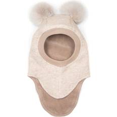 Huttelihut Balaclava w. Alpaca Pompoms SAND, 53/ 4-6Y