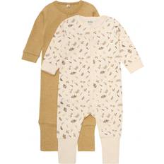 Gula Jumpsuits Barnkläder Bekids Långärmad Jumpsuit 2-pack Bone Brown