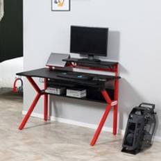 Headphone Holders Gaming Desks Homcom Gaming Desk Computer Table With Monitor Stand