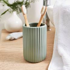 Dunelm Ceramic Ribbed Tumbler Green