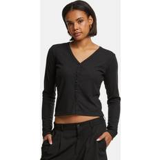 Urban Classics Dam Koftor Urban Classics Cardigan Ladies Rib Cardigan för Dam svart