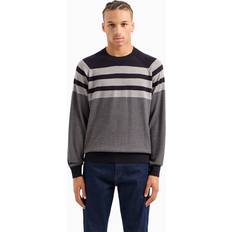 Armani Exchange Clothing Armani Exchange Stripe Knit Sweatshirt Navy (Medium)