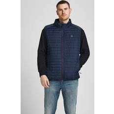 Tissu Gilets Jack & Jones Gilet matelassé capuche Sans manches Bleu Marine