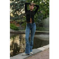 Level Up Slit Slim Flare Jeans - Sunburst Blue