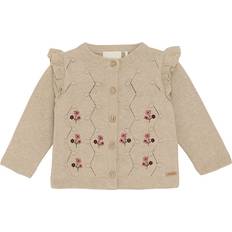 1-3M - Mädchen Cardigans Minymo Stickad Kofta Beige Melange