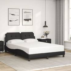 140 cm Cabeceros Bed Frame With Bed Black And White 120x200 cm Faux Leather Headboard 140cm