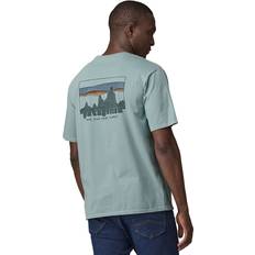 Patagonia T-shirts Patagonia Mens Thermal Blue 73 Skyline Organic-cotton Jersey T-shirt