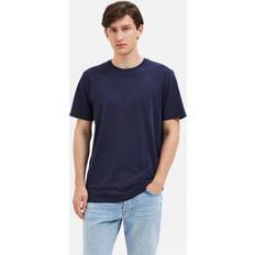 Selected Herre T-shirts Selected Homme Slhaspen SS Oneck TEE W Noos Mand Blå Kortærmede T-shirts hos Magasin