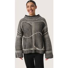 Soaked in Luxury Jumpers Soaked in Luxury Yelena Logo Wool Blend Jumper, Black/White