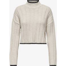 Knitted Sweaters - White Jumpers Only Chick Pullover Weiß