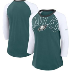 Tops Nike Women's Midnight Green/White Philadelphia Eagles Knockout Arch Raglan Tri-Blend 3/4-Sleeve T-Shirt Green, White