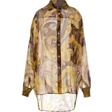 Hemdkragen Blusen Etro Etro-Printed Silk Shirt Camicie Multicolor-Donna