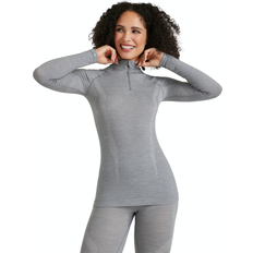 Falke Svedundertøj Falke Women Wool-Tech Long Sleeve Zip 36/XS GREY-HEATHER