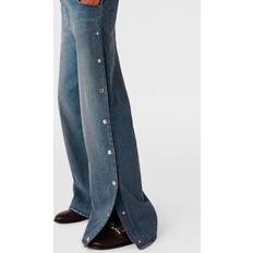 Stella McCartney Popper-Studded Bootcut Denim Jeans, Woman, Classic wash blue denim