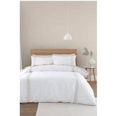 Textiles Bianca Embroidery Leaf 180 Thread Count Cotton Set - - King Duvet Cover Natural