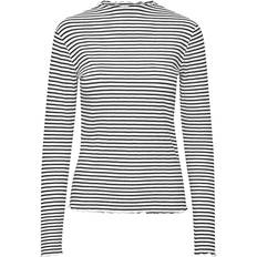 Candacekb Stripe Ls Toppe & T-Shirts 10103632 Egret/Meteorite Stripe