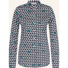 Eterna Katoen Blouses Eterna Blouse-chemisier bleu marine/vert imprimé