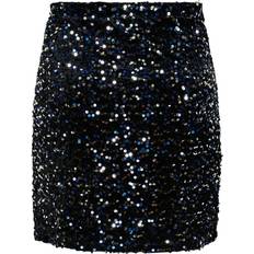 Paillettes Jupes Pieces Kam Sequin Mini Skirt - Black