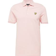 Rosa Polos Lyle & Scott Mens Brand Chest Logo Palm Pink Polo Shirt Cotton