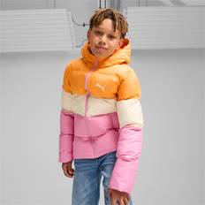 Hvite Jakker Puma Poly Hooded Puffer Jacket Youth, Pink, 7-8Y, Clothing