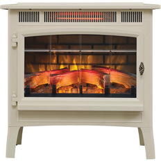 Beige Fireplaces Winston Porter Electric Infrared Quartz Fireplace Stove w/ 3D Flame Effect in Cream 23.4" H X 24" W X 13.07" D Wayfair (23.4" H X 24" W X 13.07" D)