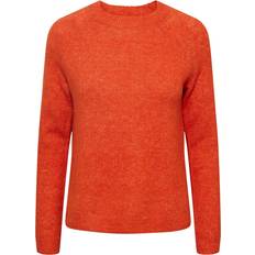 Knitted Sweater - Orange Jumpers Pieces Pcjuliana Knitted Pullover