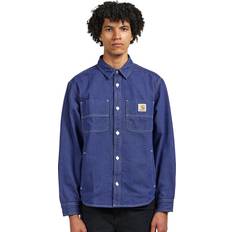 Shirts Carhartt WIP Aura Blue Cotton Glenn Shirt Jacket Blue