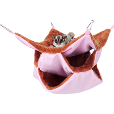 Hamster Hanging Fleece Bed Swing Bag 30 x 30 cm - Pink